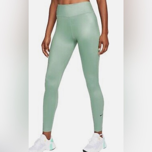 Nike Pants - Nike Women’s One Shine Full Length Tights Green Large Mid Rise NWOT